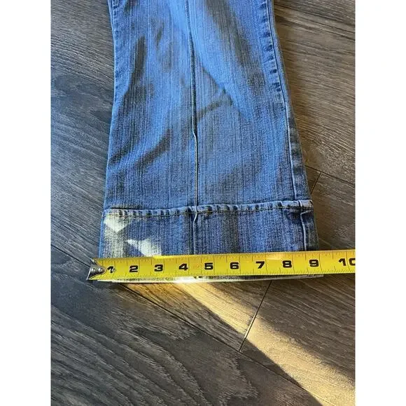 Y2K Jordache Lace Up Jeans Low Rise Flare Denim Grunge Goth Coquette 13/14 - Picture 6 of 9